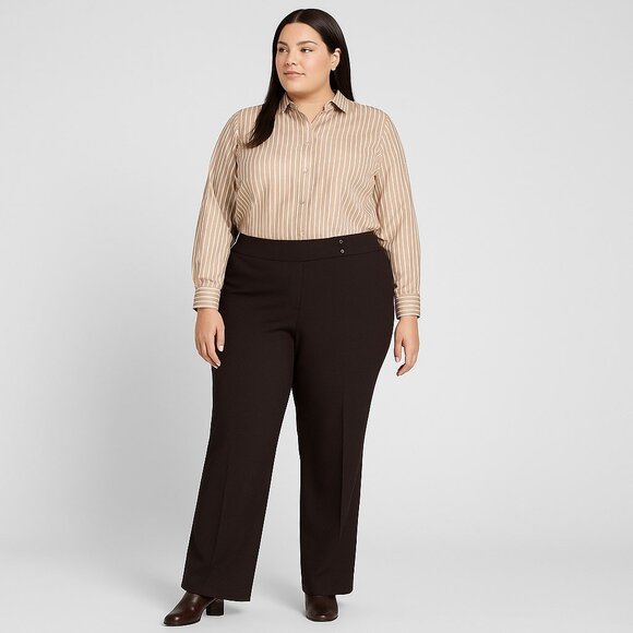 Classiques Antier Madison Avenue Brown Wool Blend Bootcut Dress Pants Womens 6 - Picture 1 of 13